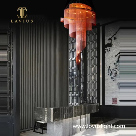 Light luxury ceiling chandelier color choice Hotel shopping mall large custom chandelier