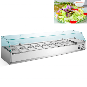 Stainless Steel Counter Top Mini Buffet Refrigerated Display Cooler Containers