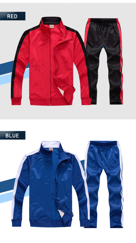 Mens Tracksuit Set Sportswear Sets with Full Zipper