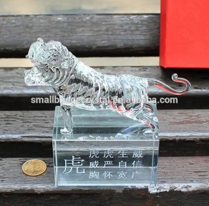 Chinese Style Crystal Tiger Figurines