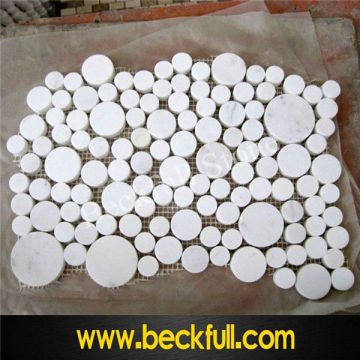 White Marble Round Mixing Mosaic