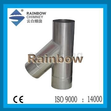single wall stainless steel 135 degree tee for stove chimney pipe