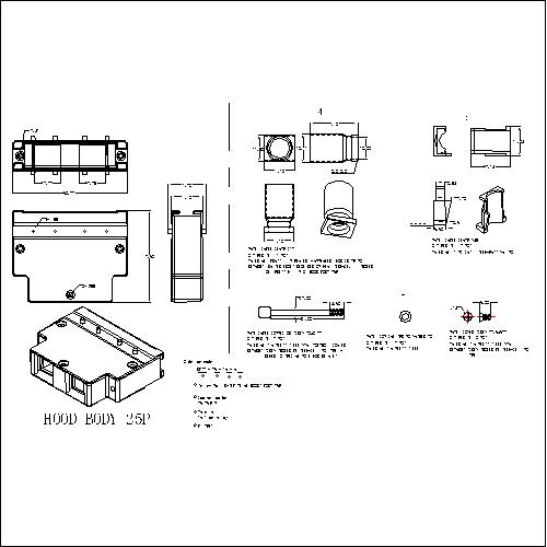 DBSM-25-ZA-A D-SUB METAL HOODS 25P TYPE1