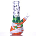 8.3in Hippies Glass, Bongueira de Pumpa de Pumpa e Elfos Desenhada à Mão, Bongo de Vidro, Bongo de Halloween, Borossilicate Glass Water Tubs com morcego