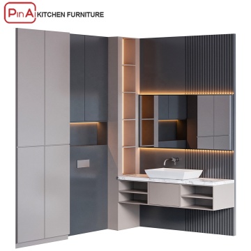 PINAI Foshan Wall-Mounted Modern Bathroom Vanity with Sink