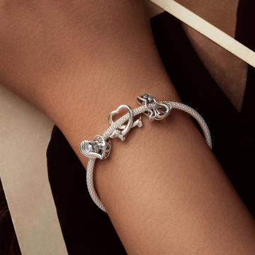 Fashion 925 Sterling Silver Charm Pendant - Cute Pet Dog and Heart Shape DIY Bracelet for Women Jewelry Making