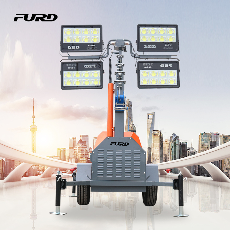Factory sell 7M height, 4.5KW generator Mobile Light Tower