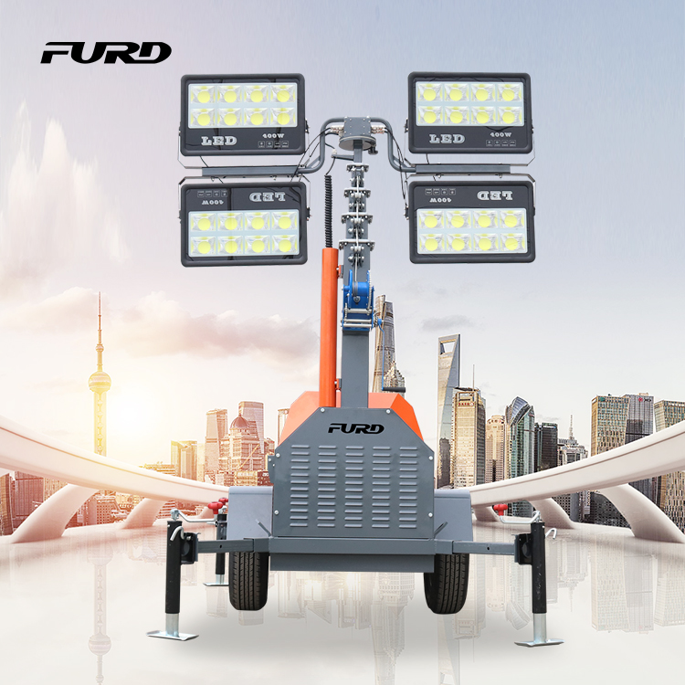 Fábrica vende 7m altura, 4,5kW Generator Mobile Light Tower