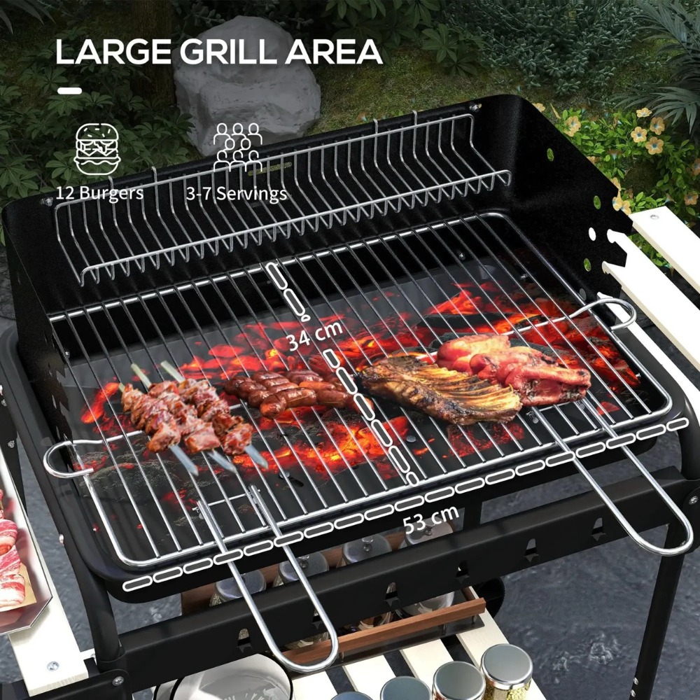 Portable charcoal barbecue grill