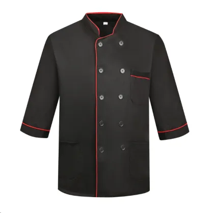 Black Chef Jacket with Short Sleeves: Latest Design for Chef Uniforms
