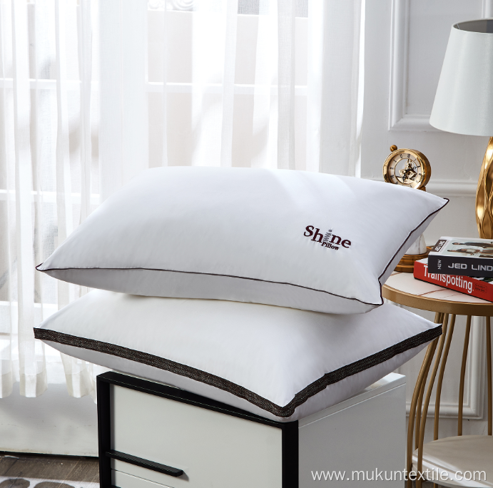 Embroidery White bed sleep pillow hotel