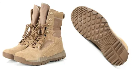 Custom Logo Coyote Leather Training Boots for Dropshipping