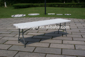 white 8ft folding in half tabel ,HDPE materail ,powder coating frame