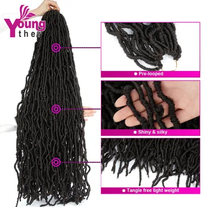 Gypsy  Nu Faux Locs Curly Goddess Crochet Hair Packs Nu locs Synthetic Braids Extension  Nu Faux Locs