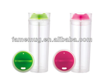 16oz double wall acrylic tumbler with straw