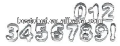 stainless steel Numbers mould for Biscuit cookie cake numbers mould