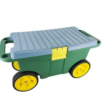 Thickened Large Capacity Plastic Garden Tool Cart with Wheels and Seat