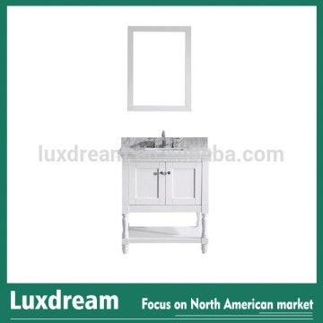 ceramic wash basin bathroom vanity with elegant wood legs