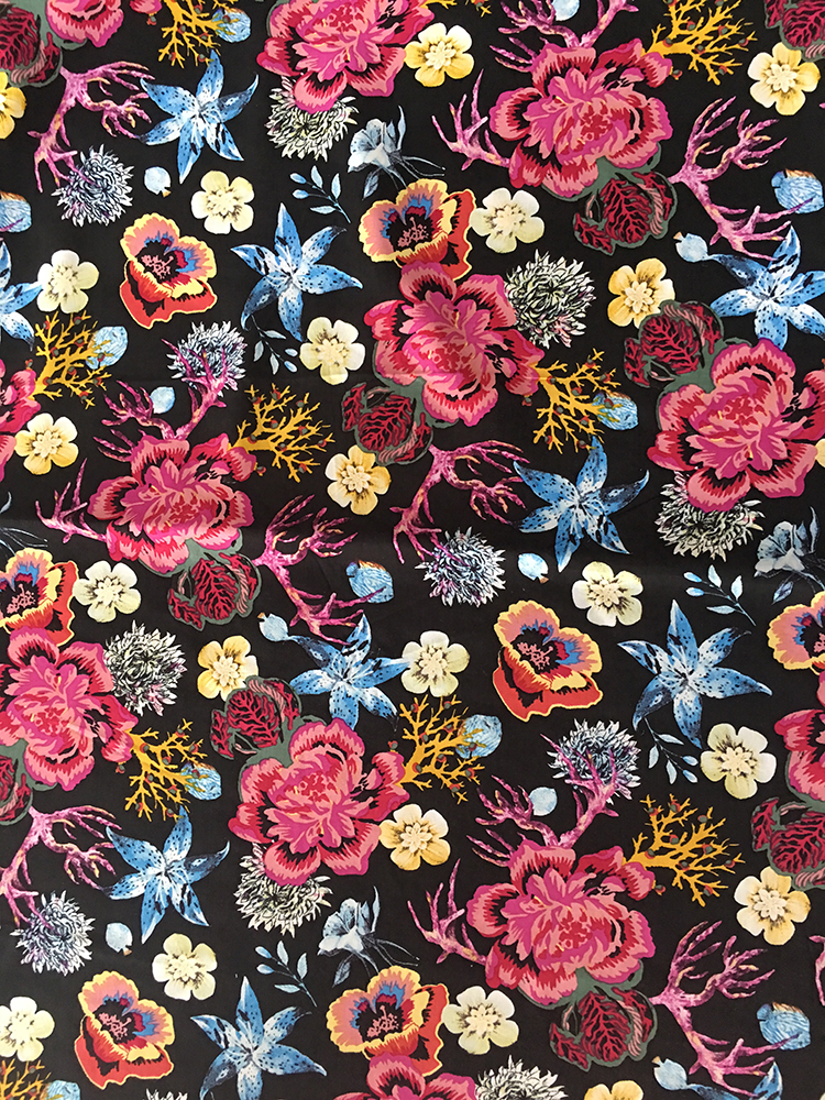 Marine Plants Rayon Poplin 45S Light Printing Fabric