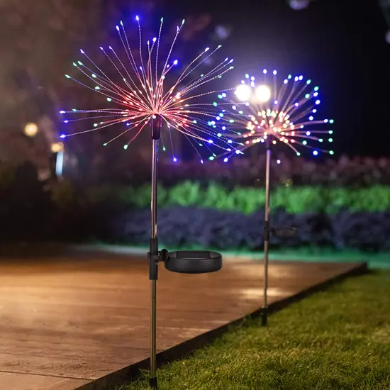 Waterproof Solar Dandelion Fireworks Light with RGB LED and Remote Control