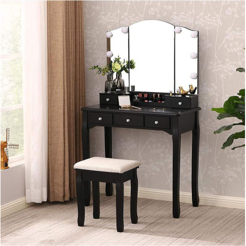 Wooden Vanity Table Black Bedroom Dresser Wooden Legs Dressing Room Table Supplier