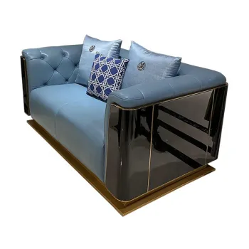 100% Blue Real Leather Luxury Royal Furniture for Home Office and Living Room