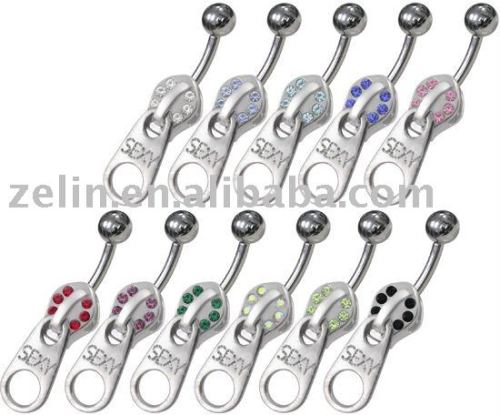 Zipper Design Belly Ring Navel Rings Body Jewelry