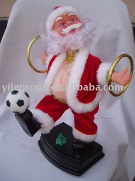 12&quot;santa play football and hoops/santa toys/electrical santa