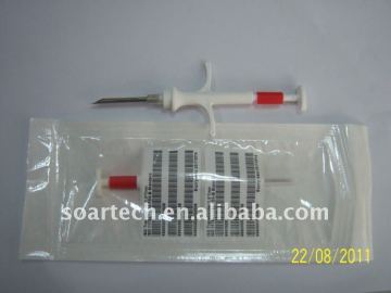 RFID syringe with glass tag