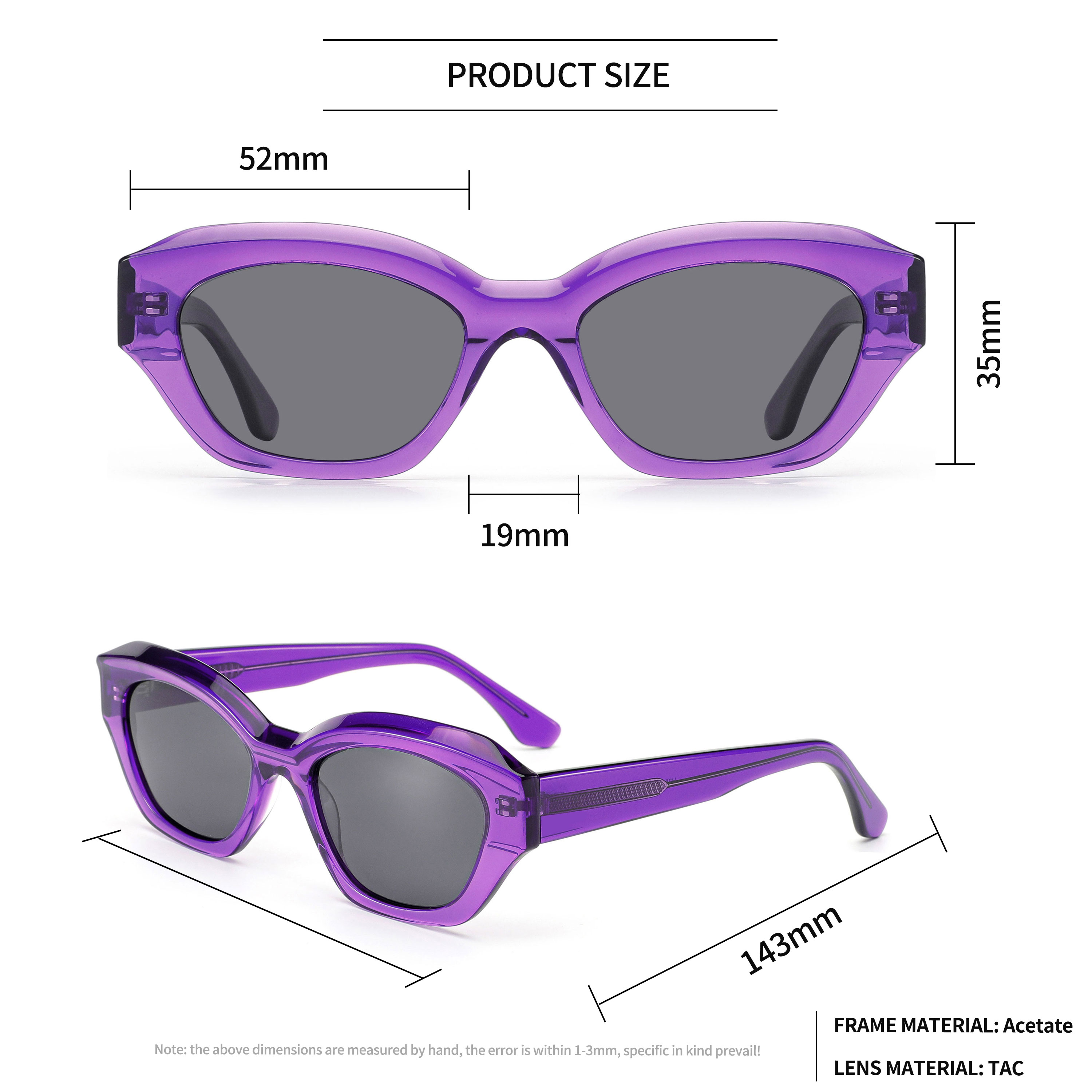 Acetate Crystal Color Sunglasses Frame Printed (1)