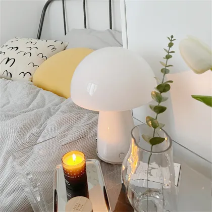 Korean Japanese Stained Glass Mushroom Desk Bedroom Bedside Lamp