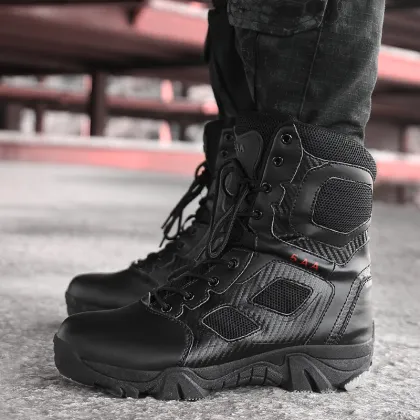 Large Size Autumn New High Top Martin Boots for Men - Tactical Outdoor Hiking Shoes
