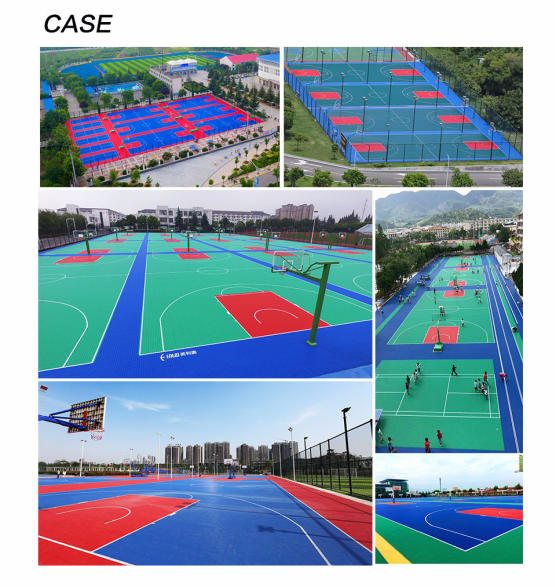 Outdoor basketball sports floor