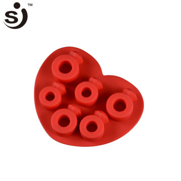 6 holes love ring design pudding mould novelty silicone ice cube tray