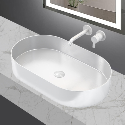 Topmount Oval Design Bathroom vessel sink