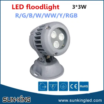 High bright new type RGB 3x3W led auto change color flood lamp, led outdoor spotlight 9W