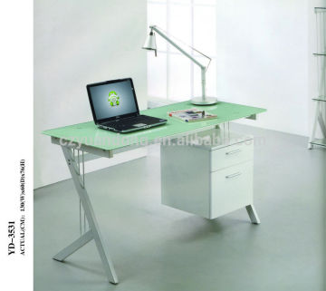 modern office white glass desktop computer desk