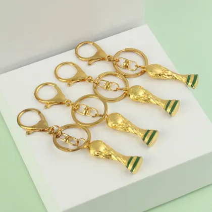 Zinc Plated Galvanized Keychain - Football Mundial 2022 Keychain for Sale