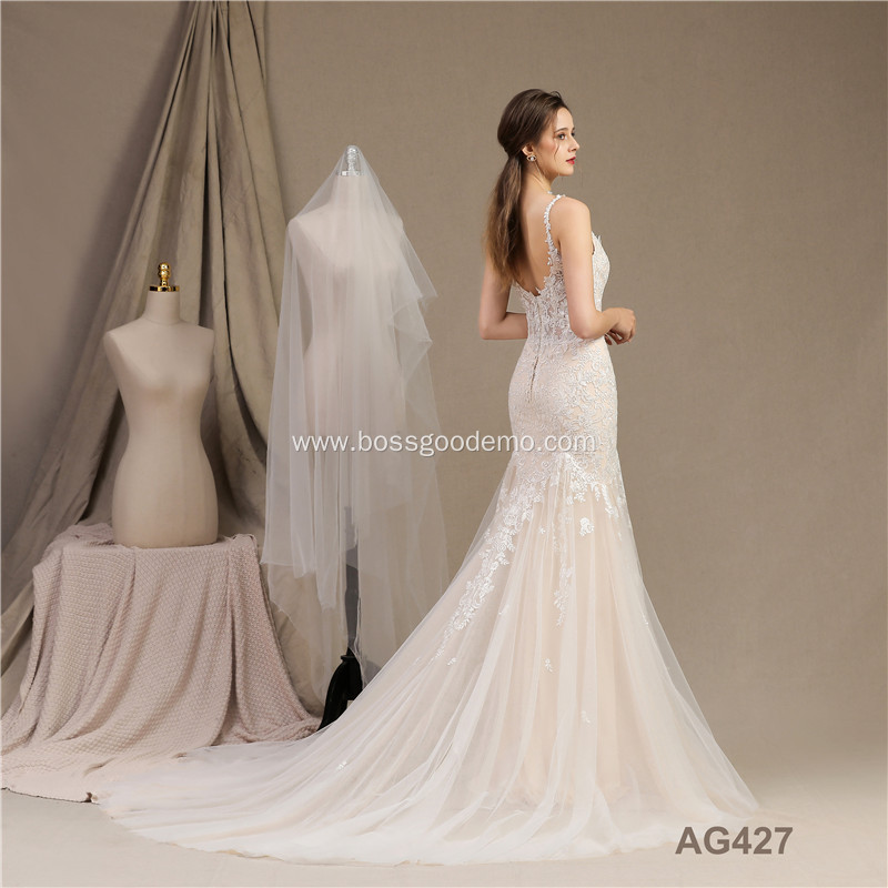 Crystal Bridal Gown Champagne Mermaid designs bridal wedding dress plus size beaded 2020