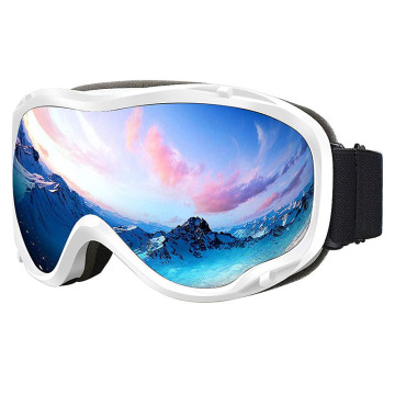 Anti-Fog Non-Slip Full Frame Asian Fit White Snow Goggle