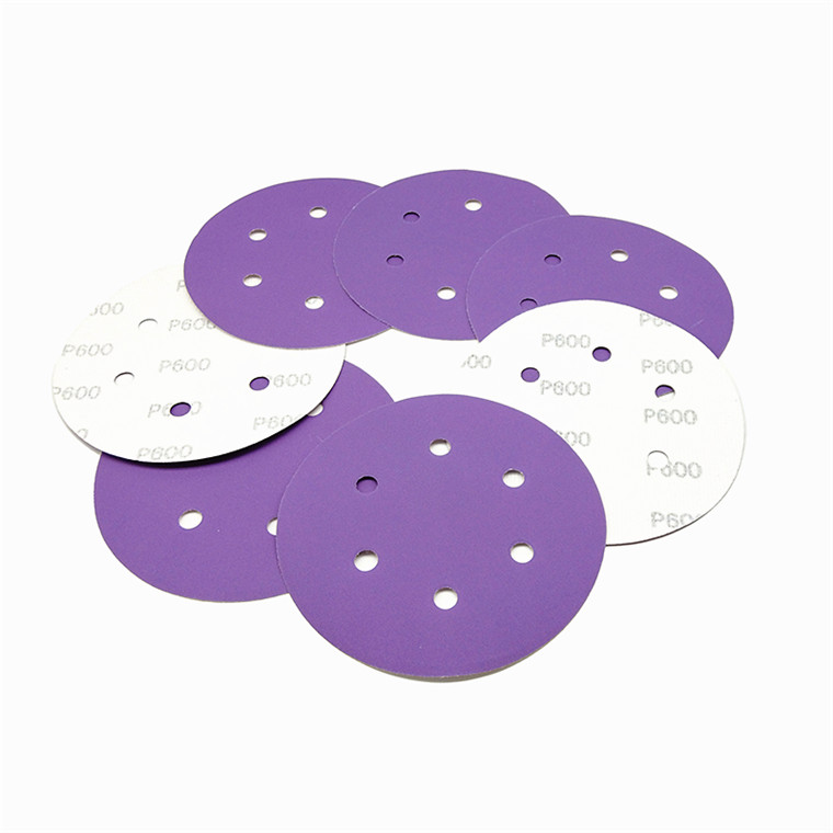 Disques en papier de ponçage en céramique violet 6 pouces