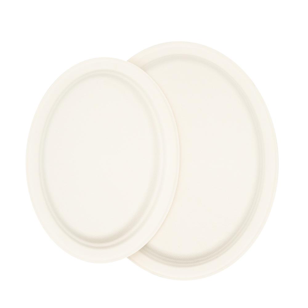 6 7 8 9 10 Inch Sugarcane Bagasse Pulp Compostable Biodegradable Disposable Sugar Cane Natural White Round Paper Plates