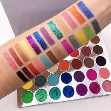 Neon Glow: 35 kleine maßgeschneiderte vegane kostenlose Make -up -Lidschattenpalette