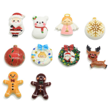 As últimas decorações de Natal Resina Gingerbread Man Flat Back Jingle Bell acessório Ornamento de férias DIY