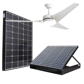 Solar-Powered 60Inch Courtyard Ceiling Fan for Outdoor Hotels - No Electricity Required
