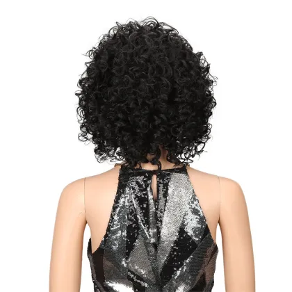 Charming short colored soft heat resistant synthetic wigs with omdre color kinky curl synthetic hair wigs