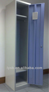 Single door small metal locker with hanging bar