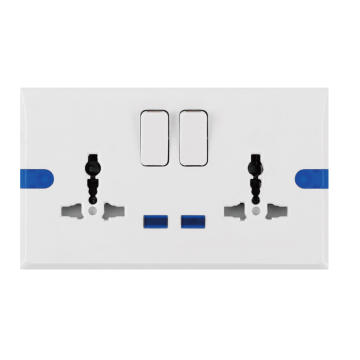 RN Series 2 Gang 13a Switched Multi Socket
