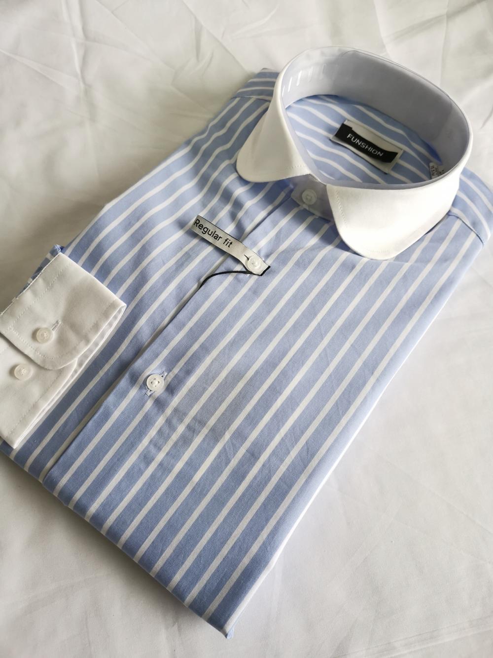 Men Casual 50s Yd Poplin Club Collar Shirt 4