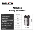 Batteria primaria ad alta capacità HILITH CR14250 3V 800MAH